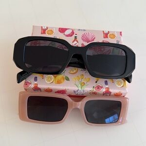Stylish Black and Pink Sunglasses Set